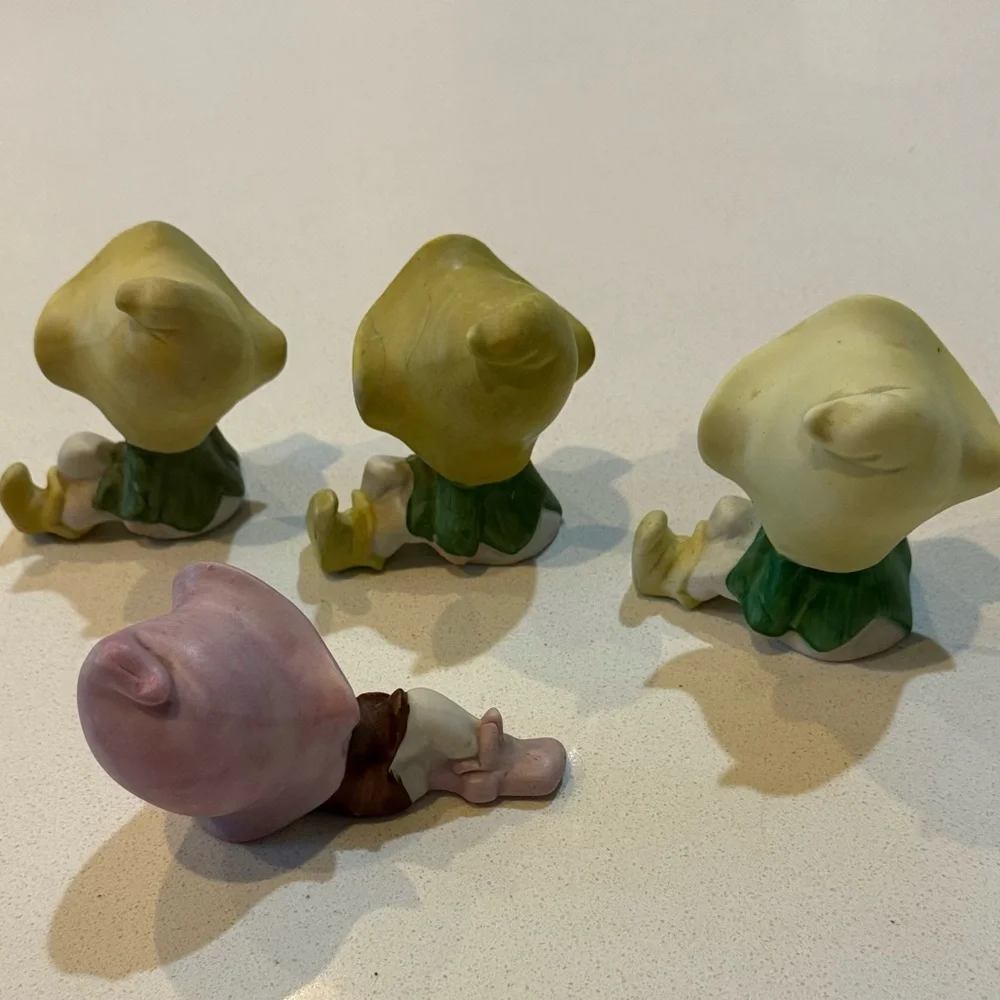 Vintage Homco Pixie Elves Elf Porcelain Figurines Home Interiors‎ #5213 Set Of 4